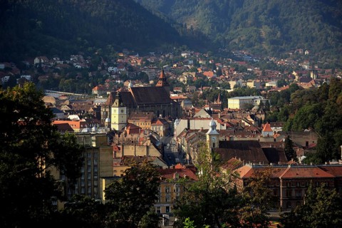 View of the city from Cetatuia Fortress on Dealul Cetatii Castle Hill