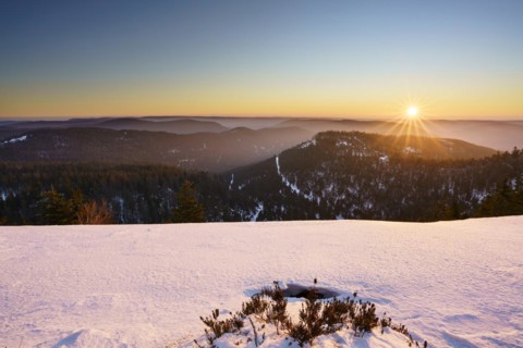 Sunrise on the Hornisgrinde in winter