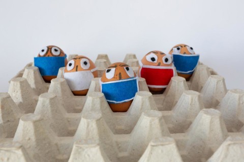 Easter eggs with Corona virus