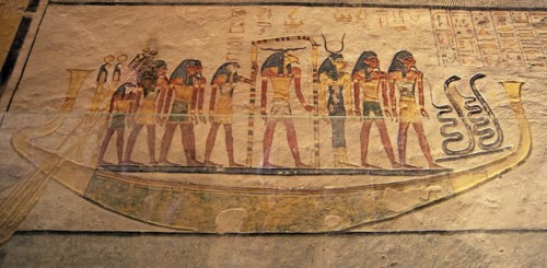 Rock drawing in the royal tomb of Ramses IX