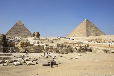 Visitors at the Sphinx and the Pyramids