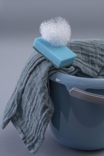 Cleaning bucket with cleaning cloth