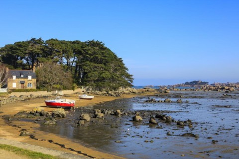 Baie de Sainte-Anne bay at low tide