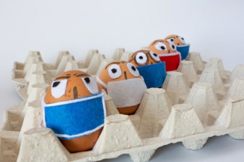 Easter eggs with Corona virus
