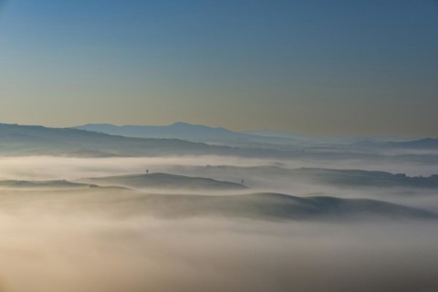 Landscape at sunrise around Volterra