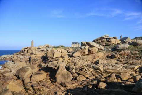 Rocky coast around the Phare de Mean Ruz lighthouse