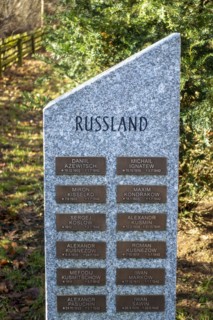 Memorial and resting place for 76 Russian soldiers who died here in captivity during the Second World War