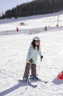 Girls skiing