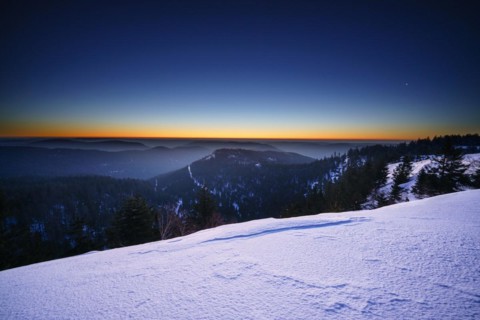 Morning atmosphere on the Hornisgrinde in winter