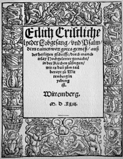 Title and first page of the first Wittenberg evangelical singing book