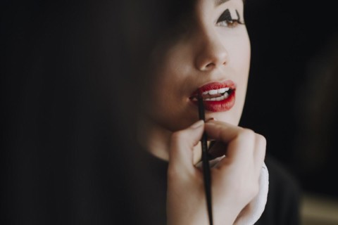 Woman gets made up
