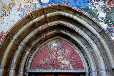Frescoes on the exterior wall