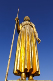 Gilded Greek Goddess of the Arts Pallas Athena by Johannes Knubel 1926