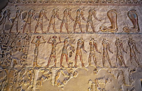 Rock drawing in the royal tomb 6 Ramses IX