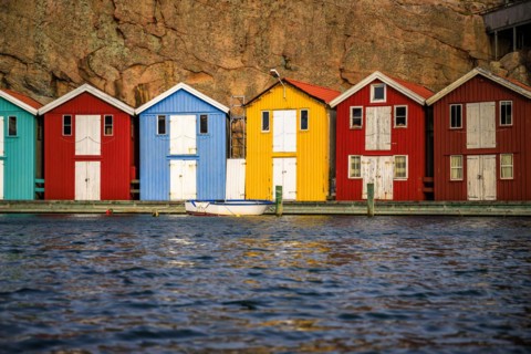 Small colourful fishermens houses