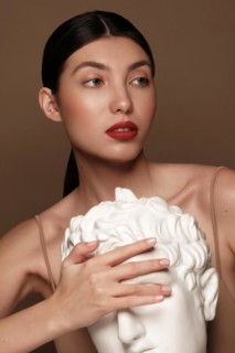 A beautiful woman with classic make-up