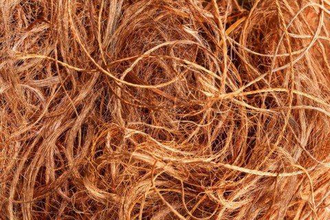 Red metal copper wire scrap materials recycling of waste from manual wire tearing