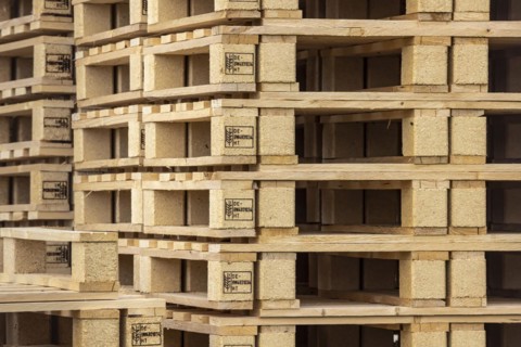 Wooden pallets for the transport of goods