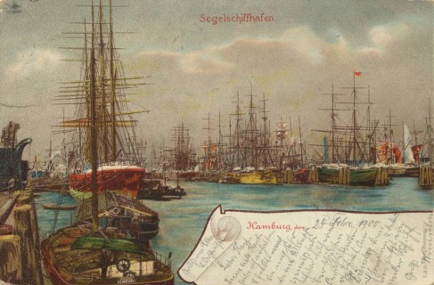 Sailing ships in the harbour