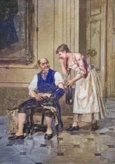 Maid and houseboy secretly exchanging rumours