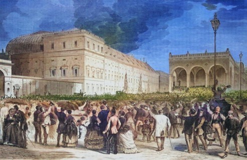 National homage in front of the royal residence in Munich on 17 July 1870
