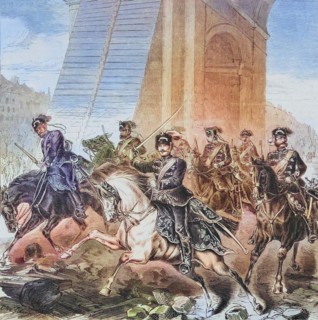 The first German soldiers in Paris on the morning of 1 March 1871