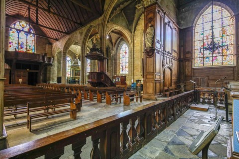 Interior Gothic Church Eglise Saint-Sulpice