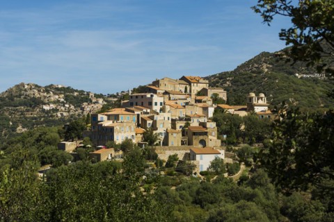 Medieval mountain village on the coast