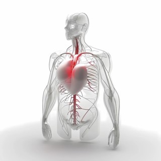 Transparent human looking at the heart