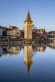 Harbour promenade with Mangturm in the evening light