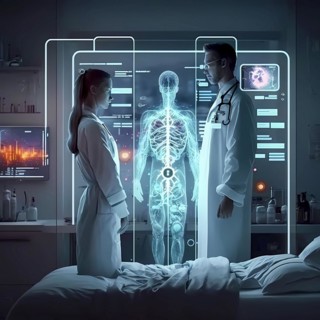 Monitoring and analysis of a patient in the hospital by a doctor and artificial intelligence
