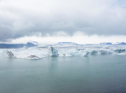 Fog over the glacier lagoon