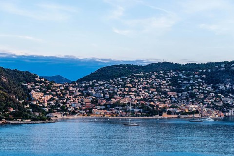 Sunrise over Harbor and Bay of Villefranche-sur-Mer