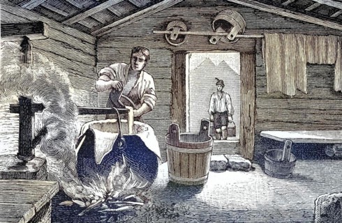 Cheese making in an alpine hut in Allgaeu