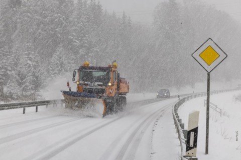 Country road with snow