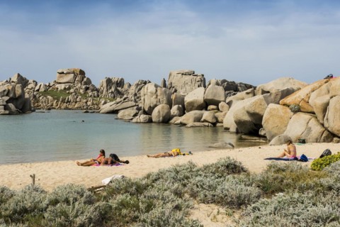 Granite rocks and sandy beach