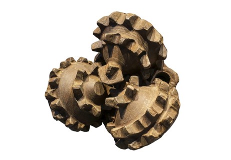 Worn tricone rock bit