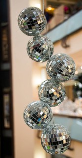 Disco balls with mirror pieces for dancing in a disco club