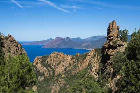 Red granite rocks