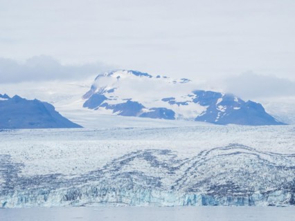Glacier calving into Joekulsarlon Glacier Lagoon