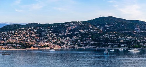 Sunrise over Harbor and Bay of Villefranche-sur-Mer