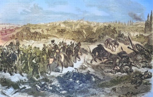 Das bei Beaumont vom IV. Armeekorps ueberfallene frazoesische Lager