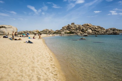 Granite rocks and sandy beach