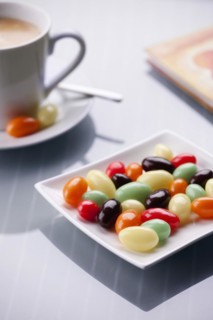 Small Easter Eggs in Porcelain Bowl