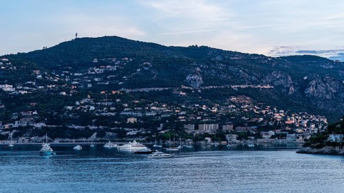 Sunrise over Harbor and Bay of Villefranche-sur-Mer