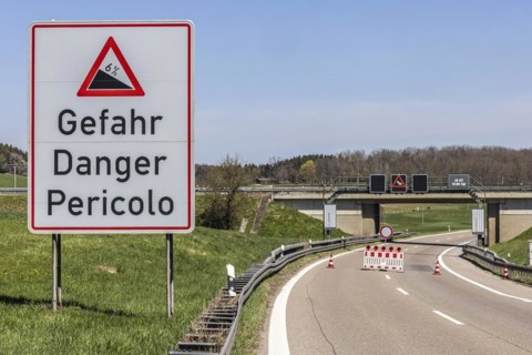 Roadblock on the motorway