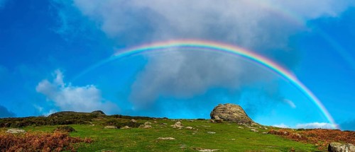 Rainbow over Emsworthy Mire