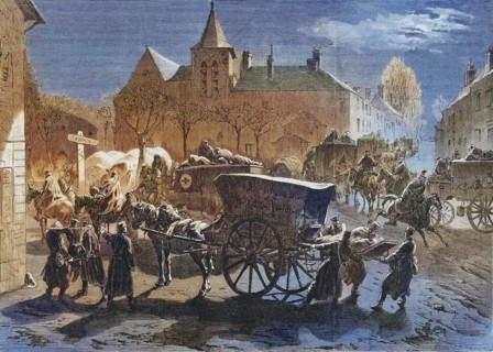Arrival of wounded Saxons in Champs