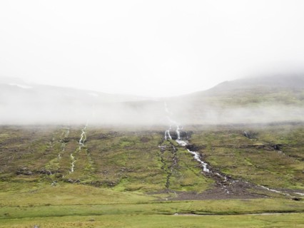 Clouds of fog drift across lonely plateau