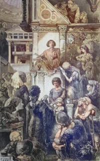 Boccaccio explains Dantes Divine Comedy to the people of Florence. Giovanni Boccaccio